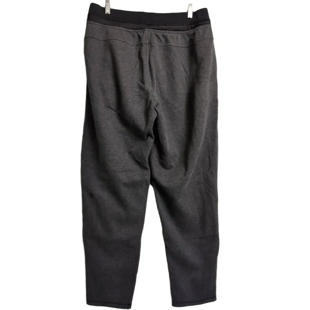 Lululemon Dark Grey Black Drawstring Pockets Tapered Jogger Pants Size 12